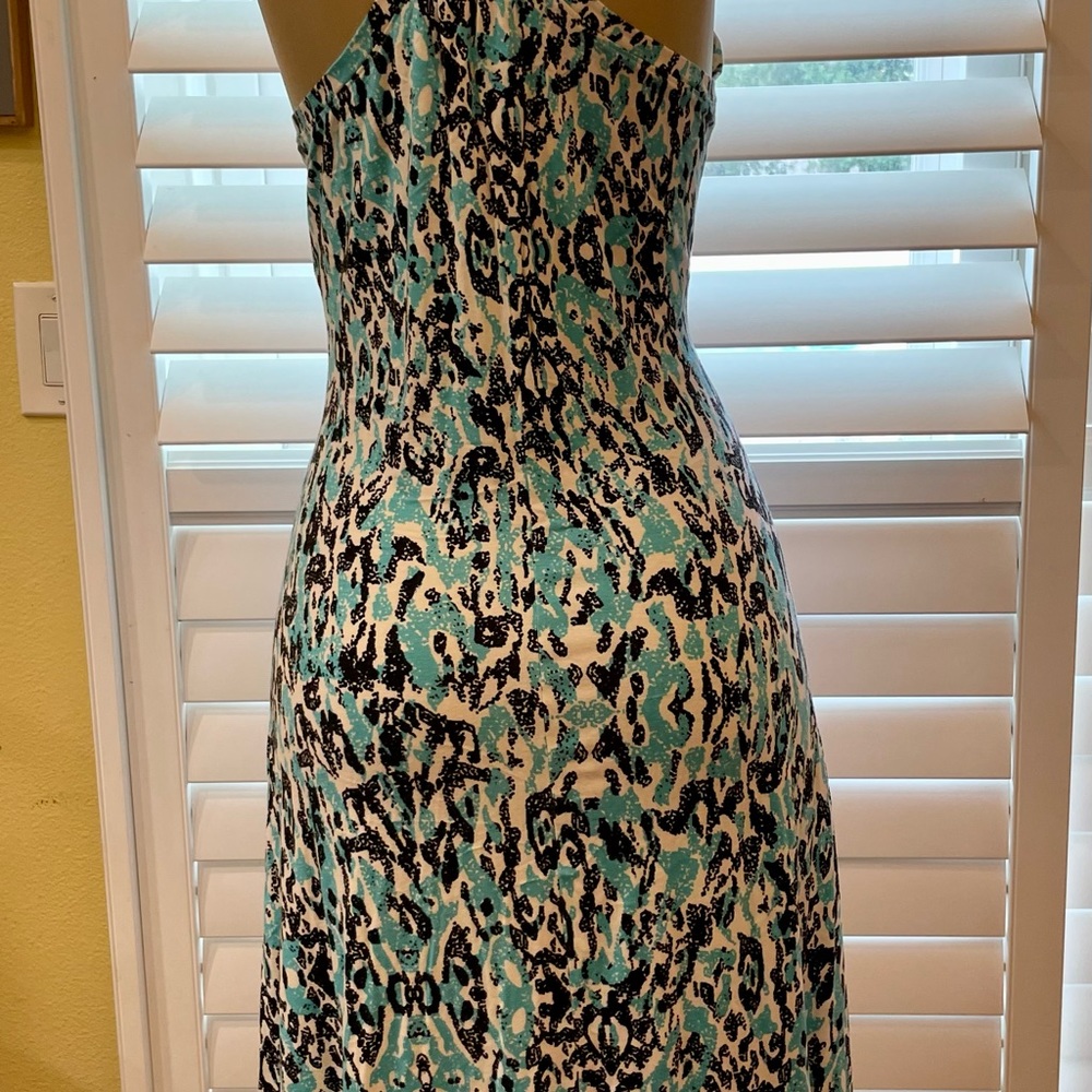 G By Guess Turquoise Black Animal Print High Low Stretchy Racer Back
Dress XL - Picture 5 of 10